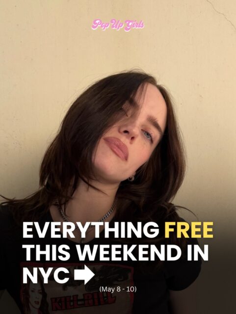 Poppies!!! Here’s EVERYTHING free in NYC this weekend (May 8–10)Which are you most excited for?🚨To have the May guide (that includes links to all these events) sent to your DMs comment: 🐬 (If you want to attend Zara, Peggy, or J Balvin’s events)
🎥 (If you want to attend Billie or Angelina’s events)Or you can be boring and just go to the link in our bio
May 8: 🐬 Zara Larsson at Citi Concert Series
May 8–9: 💿 J Balvin NY Pop Up
May 8–10: 🎞️ HIT ME HARD AND SOFT: THE TOUR (LIVE IN 3D) Pop Up
May 9:🍦 Peggy Goods NYC Pop Up
May 11: 🎥 Movie Screening - Sunny
⚠️ The screening is not this weekend, but you NEED to apply to tickets ASAP
#billieeilish #zaralarsson #peggygou #jbalvin #moviescreening