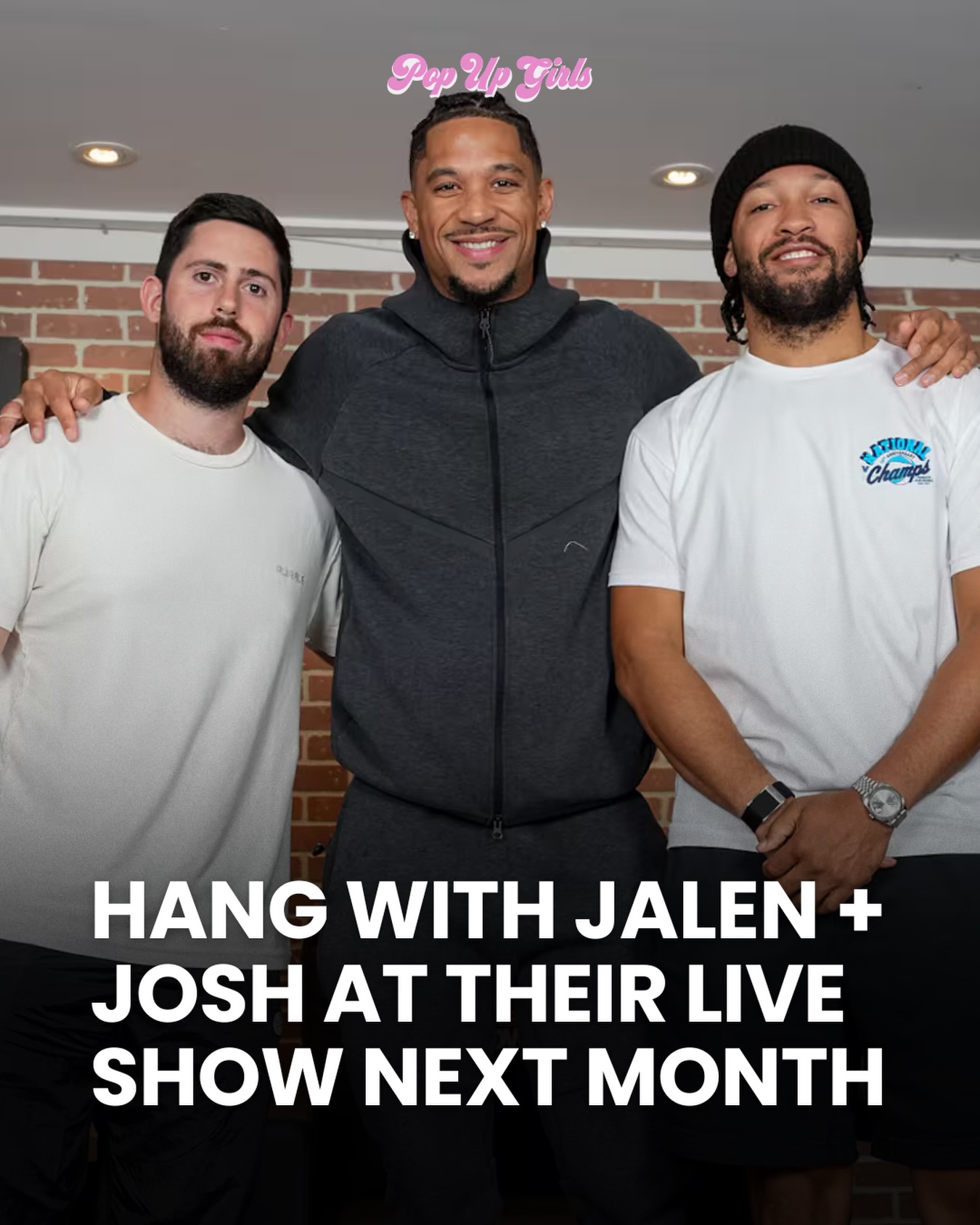 Fresh off their win, Jalen Brunson and Josh Hart are hosting a live taping of the Roommates Show podcast and you can be in the room.🗓️ Friday, July 17 ⏰ 12:00–2:00 PM 📍 Peck SlipBefore they hit record, you’ll play lawn games with them at a sporting club, then move into the studio to watch them tape a World Cup-focused episode live. Q&A with both of them will be included. Group photos at the end.
 🎟️ $200 per guest
⏰ Tickets go on sale on June 24th through @airbnbexperiences
🚫 21+ 🔗 Link in bio to book#knicks #knicksnation #jalenbrunson #joshhart #theroommatesshow