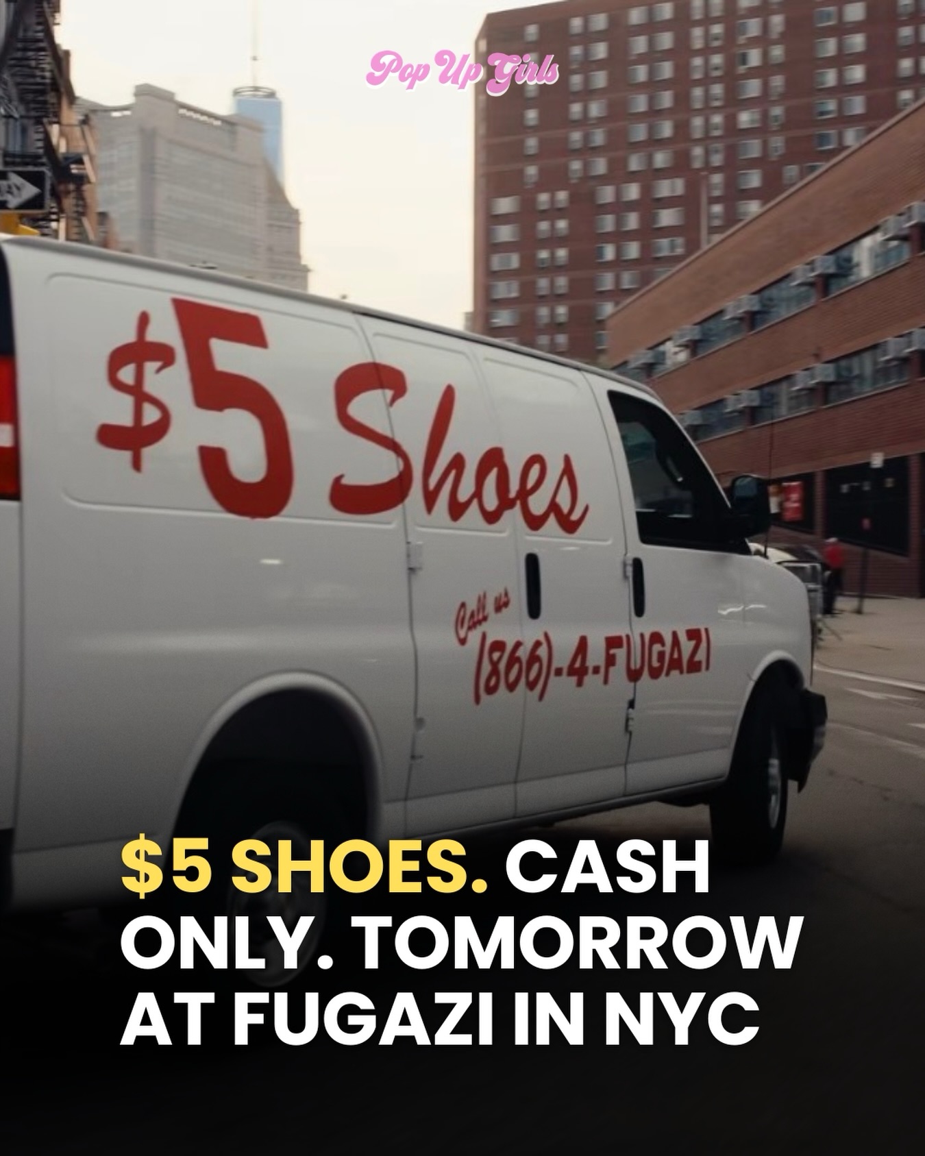 📍Available outside Fugazi New York
🗓️Sunday 8/16 at 2PM!
💵 $5 Shoes. Cash only. No change.⚠️First come, first served. Limited supplies.
#fugazi #nycthisweekend @fugazi